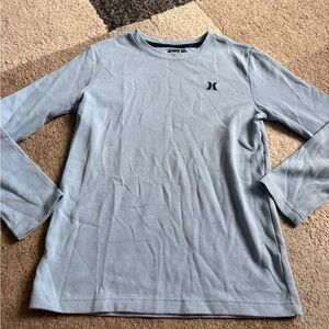 Hurley Boy’s Light Blue Long Sleeve Waffle Crew Shirt- size 14/16